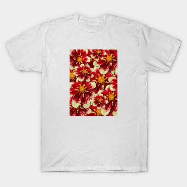 Red Hibiscus Floral Pattern T-Shirt by FloralPatterns